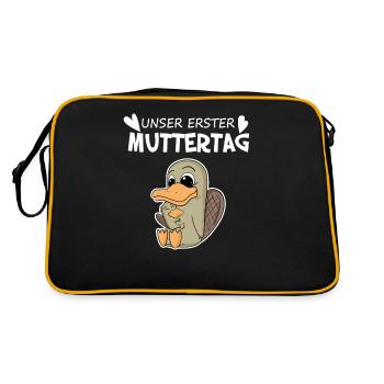 Muttertag Geschenk - Retro Tasche - Schwarz/Gold - Hinten