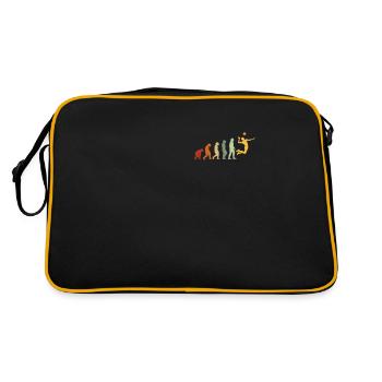 Evolution Volleyball Ball Volleyballer Vintage - Retro Tasche - Schwarz/Gold - Hinten