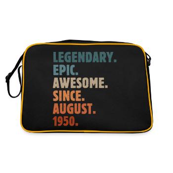 1950 August Vintage Birthday Gift - Retro Bag - black/gold - Back