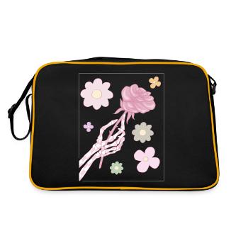 Pastel Danois Esthétique Squelette Main Rouge Rose - Sac Retro - noir/or - Dos