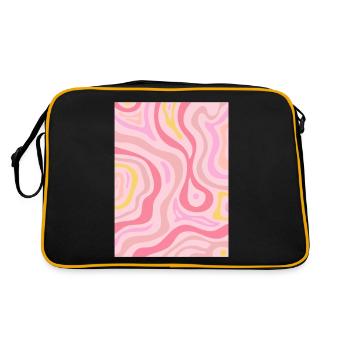 Danish Pastel Aesthetic Abstract Pattern - Retro Bag - black/gold - Back