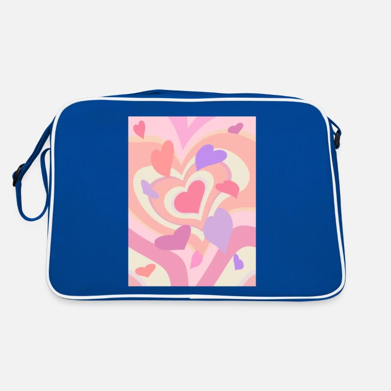 Danish Pastel Aesthetic Heart Pattern Retro Bag