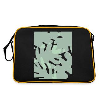 Dänische Pastell-Ästhetik-Blätter - Retro Tasche - Schwarz/Gold - Hinten