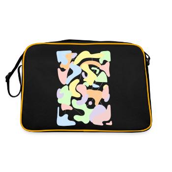 Danish Pastel Aesthetic Retro Pastel Pattern - Retro Bag - black/gold - Back