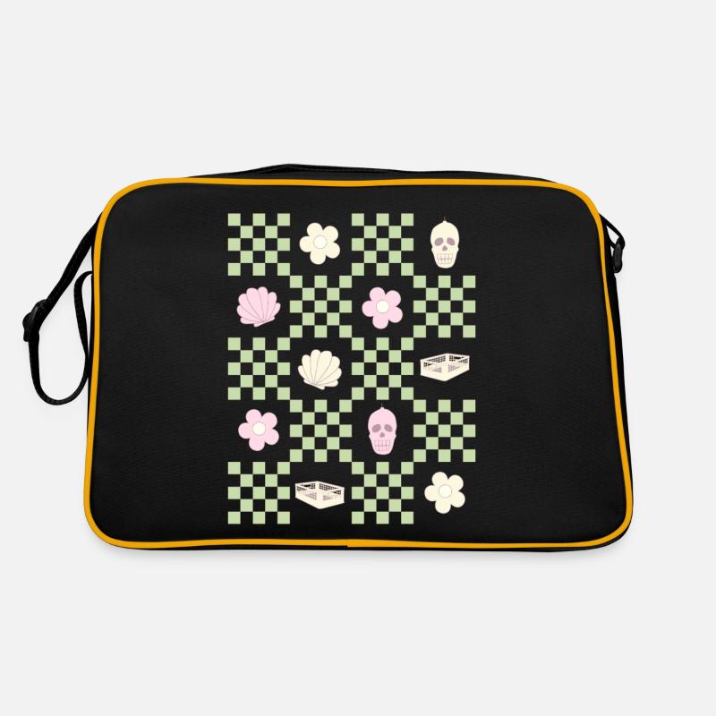 Danish Pastel Aesthetic Skull Flower Shell Retro Bag