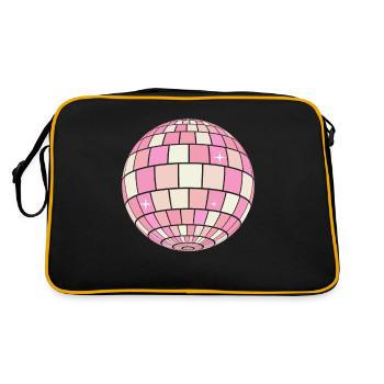 Dänische Pastell-Ästhetik Disco-Ball - Retro Tasche - Schwarz/Gold - Hinten