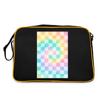 Dänische Pastell-Ästhetik Tie Dye - Retro Tasche - Schwarz/Gold - Hinten