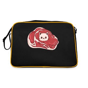 Meatcore Aesthetics Weirdcore Kawaii Cat Meat - Retro Bag - black/gold - Back