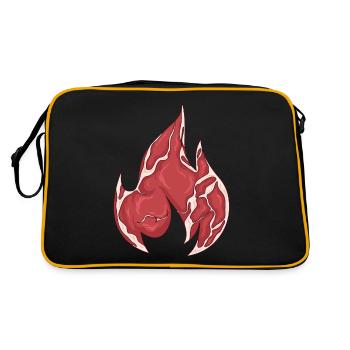 Meatcore Aesthetics Weirdcore Meat Fire Flame - Retro Bag - black/gold - Back