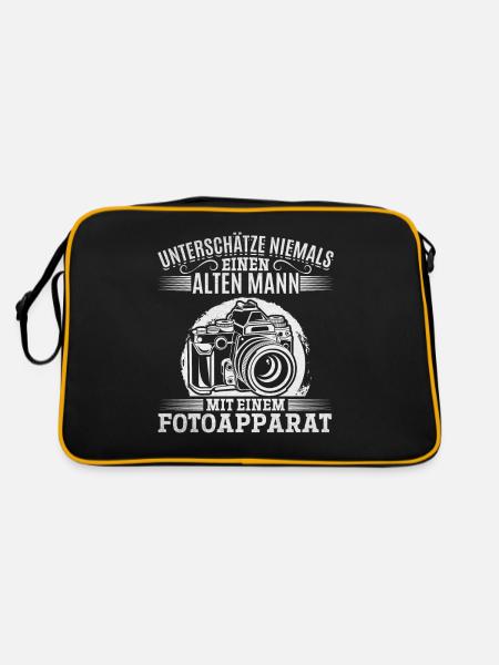 Unterschätze niemals einen Alten Mann mit einem - Retro Tasche - Schwarz/Gold