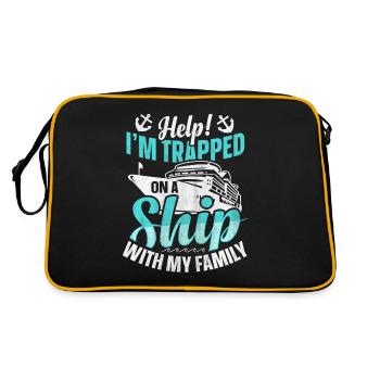 Help! I'm Trapped On A Ship With My Family Cruise - Retro Bag - black/gold - Back