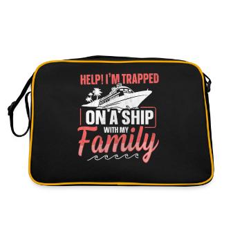 Help! I'm Trapped On A Ship With My Family Cruise - Retro Bag - black/gold - Back