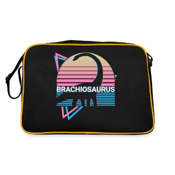 Brachiosaurus Dinosaure Rétro - Sac Retro - noir/or - Dos