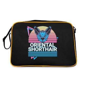 Oriental Shorthair Cat Rétro - Sac Retro - noir/or - Dos