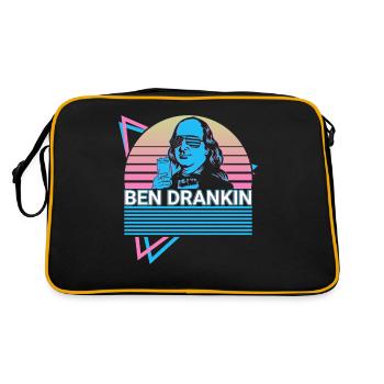 Ben Drankin Funny Benjamin Franklin July 4 - Retro Bag - black/gold - Back
