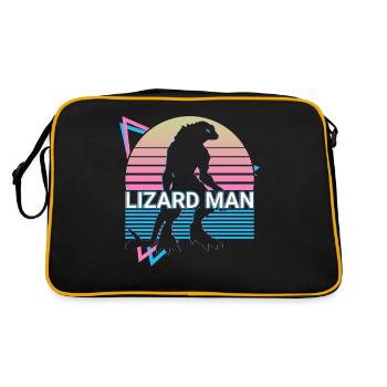 Lizard Man Cryptids Cryptozoology Retro - Retro Bag - black/gold - Back