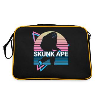 Stinktier-Affe Kryptide Kryptozoologie Retro - Retro Tasche - Schwarz/Gold - Hinten