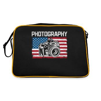 Photography US Flag Photography Lovers - Sac Retro - noir/or - Dos