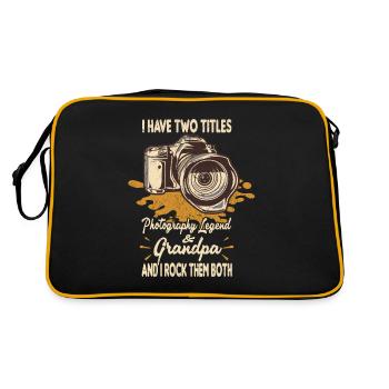 Deux titres : Photography Legend et Grandpa - Sac Retro - noir/or - Dos