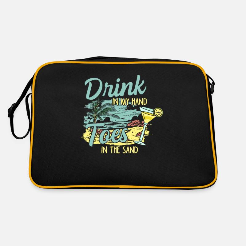 Boire dans mes orteils dans le sable Beach Holiday Sac Retro