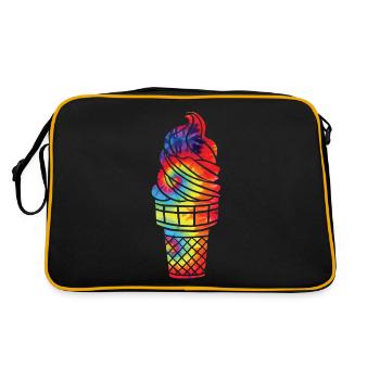 Ice Cream Tie Dye Cone Sundae - Retro Tasche - Schwarz/Gold - Hinten