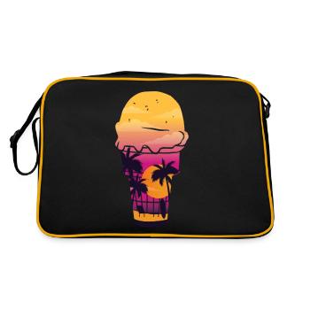 Ice Cream Sunset Beach Cone Sundae - Retro Tasche - Schwarz/Gold - Hinten