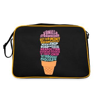 Ice Cream Word Cloud Cone Sundae - Retro Bag - black/gold - Back