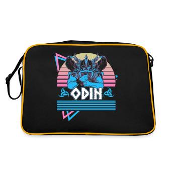 Odin Wikinger Nordischer Gott Walhalla Asgard - Retro Tasche - Schwarz/Gold - Hinten