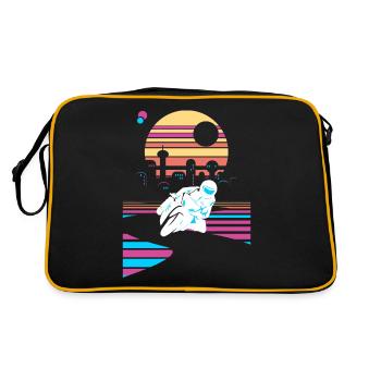 Motocycliste Cyclomoteur Vaporwave Moto - Sac Retro - noir/or - Dos