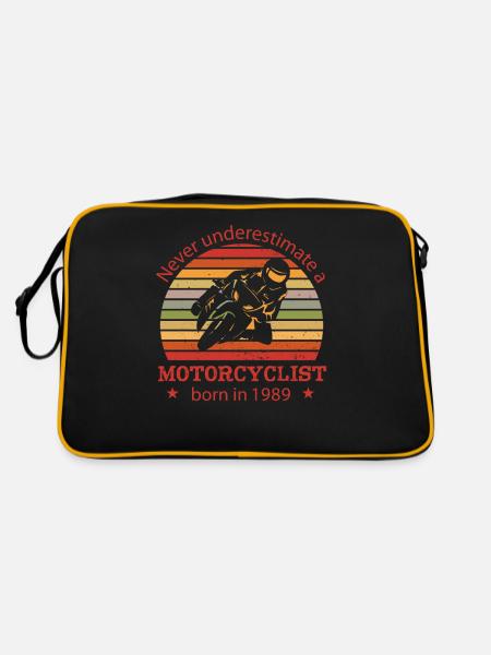 Moto vintage 1989 anniversaire cyclomoteur - Sac Retro - noir/or - Dos