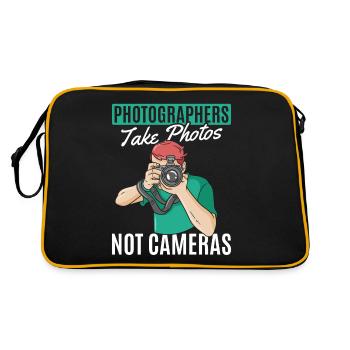 Les photographes prennent des photos, pas des appareils photo, - Sac Retro - noir/or - Dos