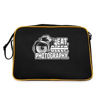 Photo Photo Photo Photographe Manger Du Sommeil - Sac Retro - noir/or - Dos