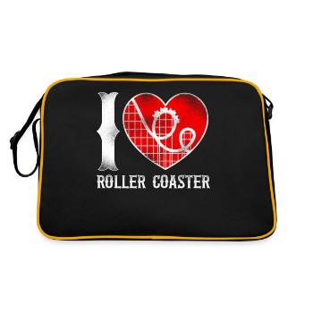 Roller Coaster Heart Vintage I - Retro Tasche - Schwarz/Gold - Hinten