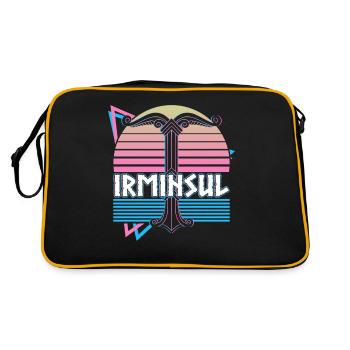 Irminsul Wikinger Nordische Mythologie Germanische - Retro Tasche - Schwarz/Gold - Hinten