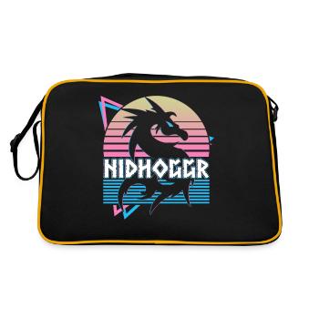 Nidhoggr Wikinger Nordischer Drache Nordische Myth - Retro Tasche - Schwarz/Gold - Hinten