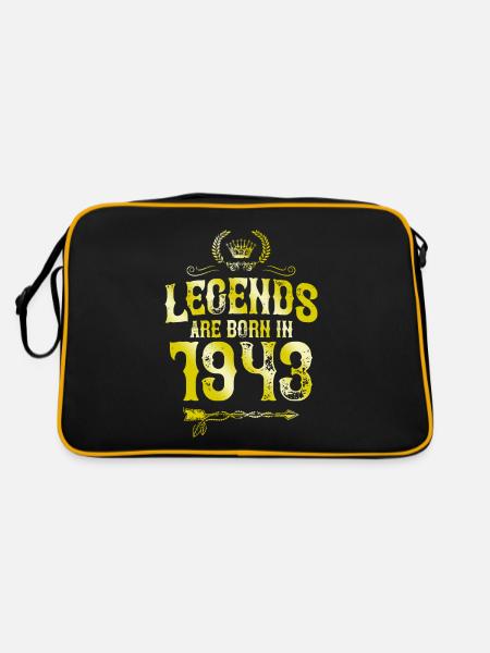1943 legends born in - Retro Bag - black/gold - Back