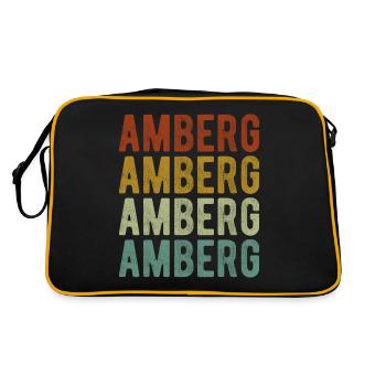 Amberg Stadt Retro Vintage - Retro Tasche - Schwarz/Gold - Hinten