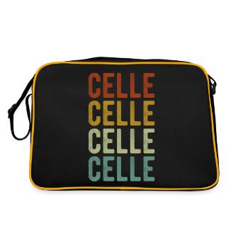 Celle Stadt Retro Vintage - Retro Tasche - Schwarz/Gold - Hinten