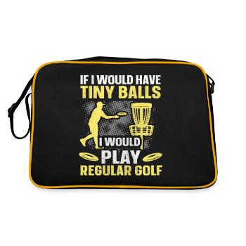 If I Would Have Tiny Balls Funny Disc Golf Motif - Retro Bag - black/gold - Back