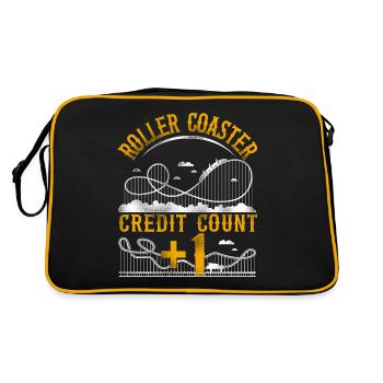 Roller Coaster Vintage Roller - Retro Tasche - Schwarz/Gold - Hinten