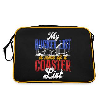 Roller Coaster Bucket List Vintage - Retro Tasche - Schwarz/Gold - Hinten