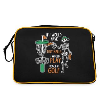 If I Would Have Tiny Balls Funny Disc Golf Motif - Retro Bag - black/gold - Back
