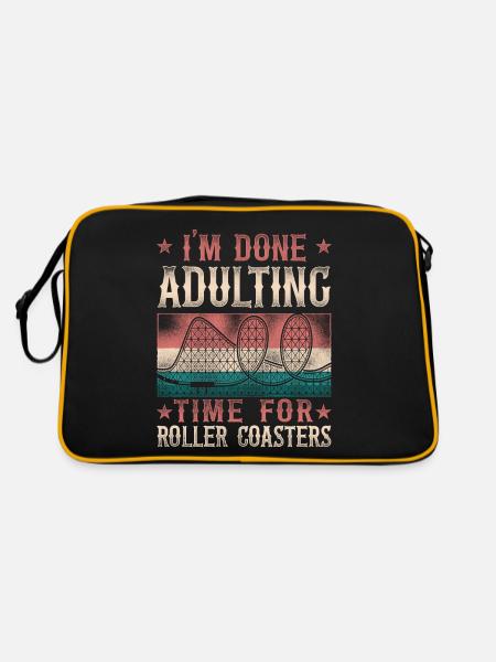 Roller Coaster Vintage Retro I'm - Retro Tasche - Schwarz/Gold