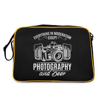 Alles in Maßen außer Fotografie und Bier - Retro Tasche - Schwarz/Gold - Hinten