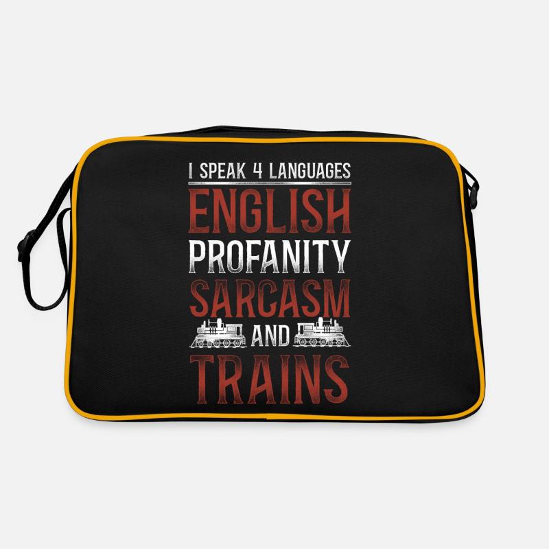 Steam Train Driver Trainspotting - Retro Tasche - Schwarz/Gold