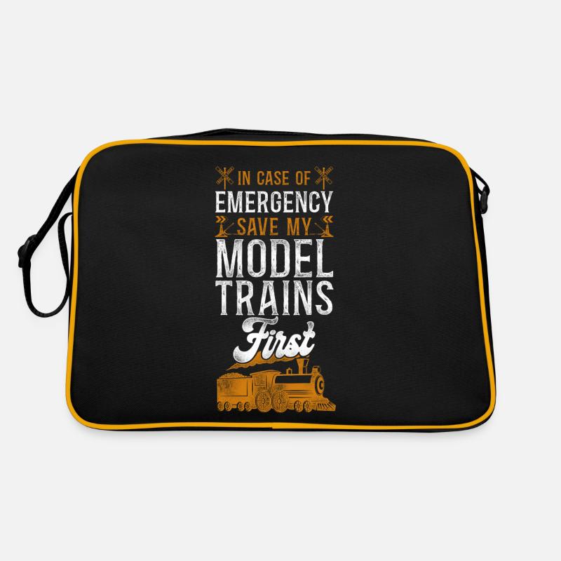 Steam Train Driver Trainspotting - Retro Tasche - Schwarz/Gold