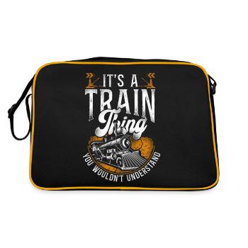 Steam Train Driver Trainspotting - Retro Bag - black/gold - Back