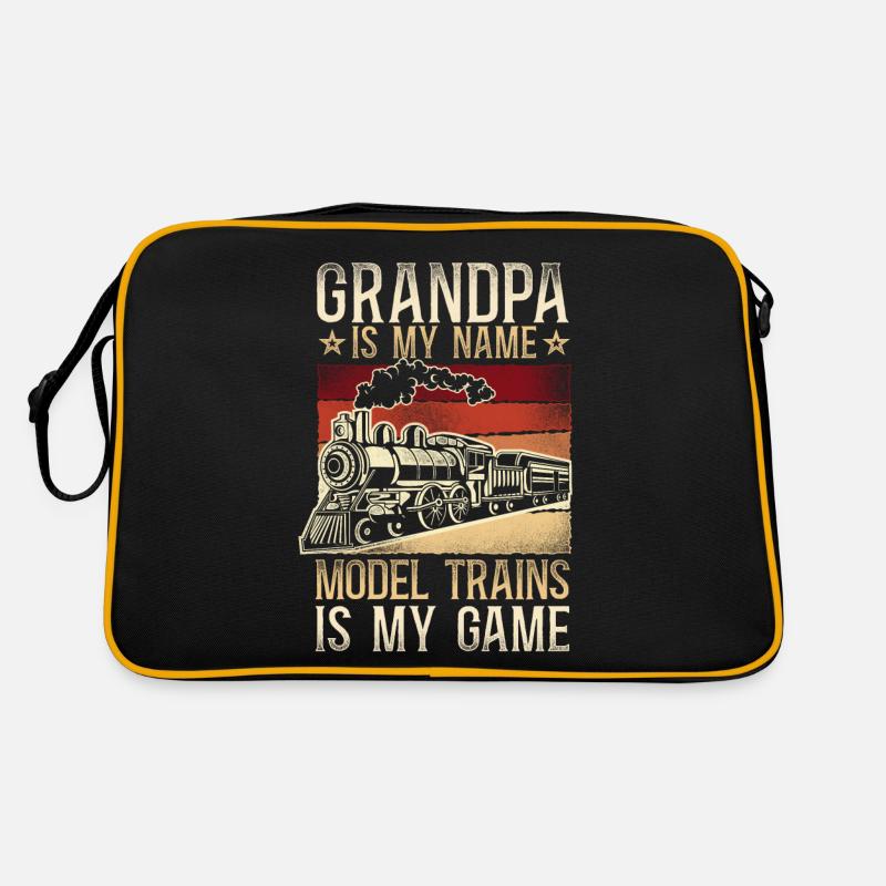 Steam Train Driver Trainspotting - Retro Tasche - Schwarz/Gold