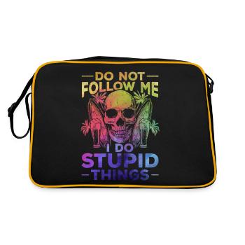 Surfer Follow Me Je fais des choses stupides planche de surf - Sac Retro - noir/or - Dos