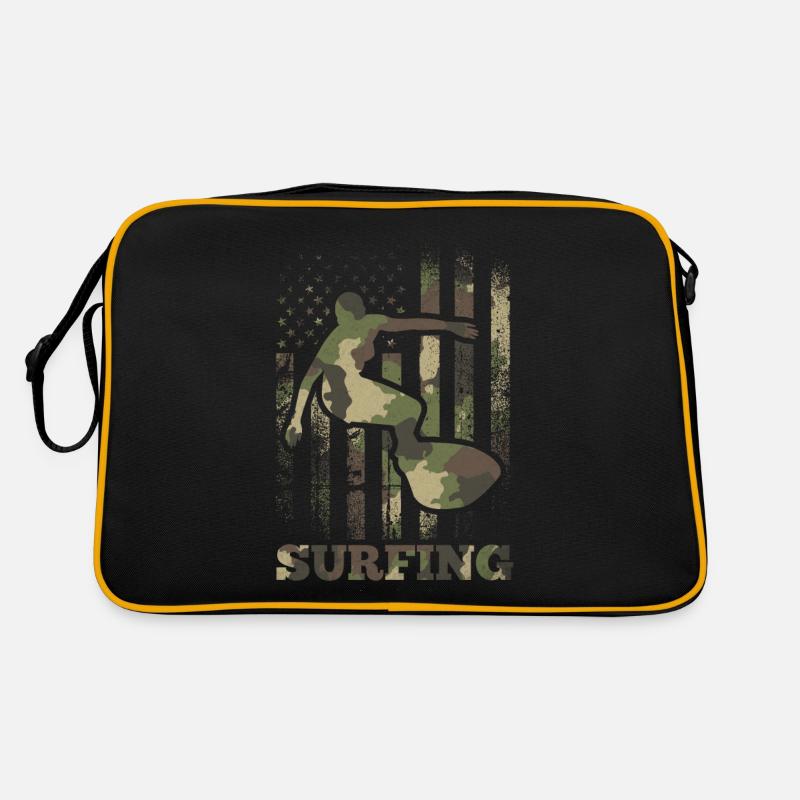 Surf, Camouflage, Drapeau, Surf, Drapeau américain, Sac Retro